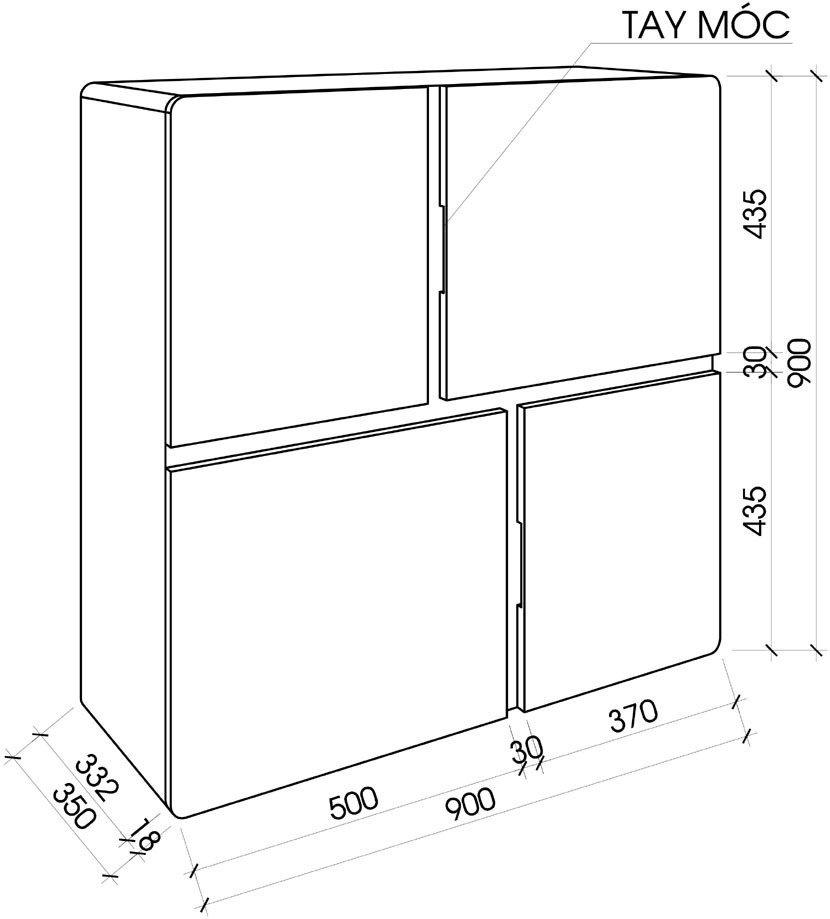 tủ giày sáng tạo gỗ công nghiệp ag19