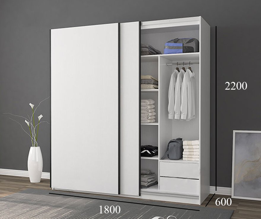 tủ quần áo cánh trượt thiết kế thanh lịch ag-5223