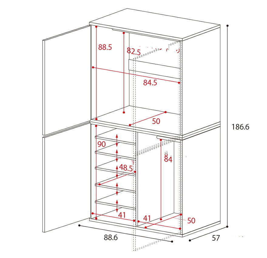 tủ lưu trữ đồ, tủ quần áo gỗ công nghiệp ag-5215