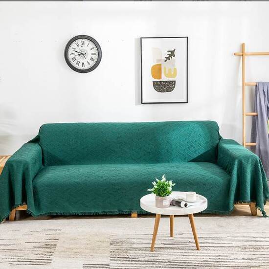 Khăn phủ sofa, khăn trang trí xanh lá AG 01