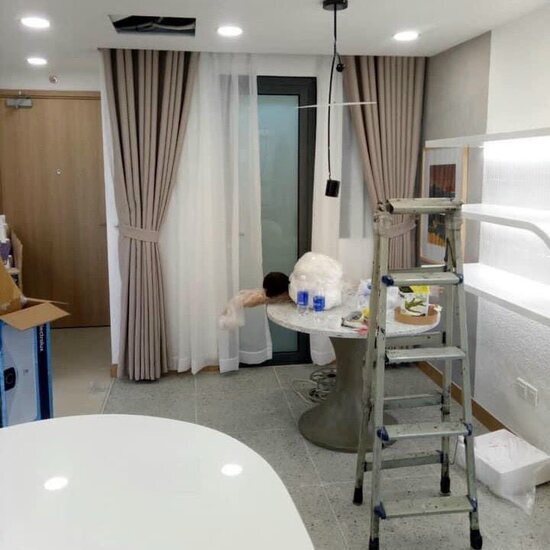 Rèm cửa 2 lớp màu nâu AG7