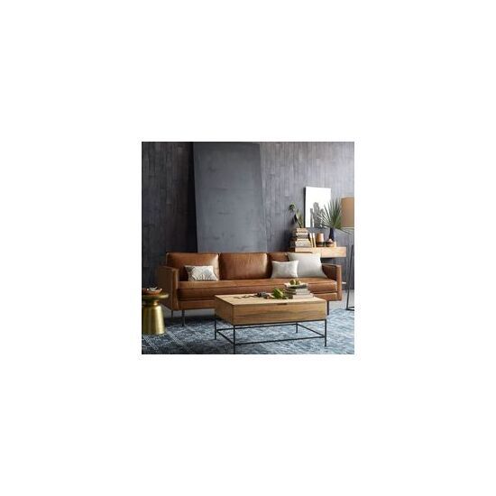 Sofa băng da màu nâu AG9