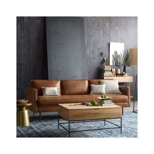 Sofa băng da màu nâu AG9