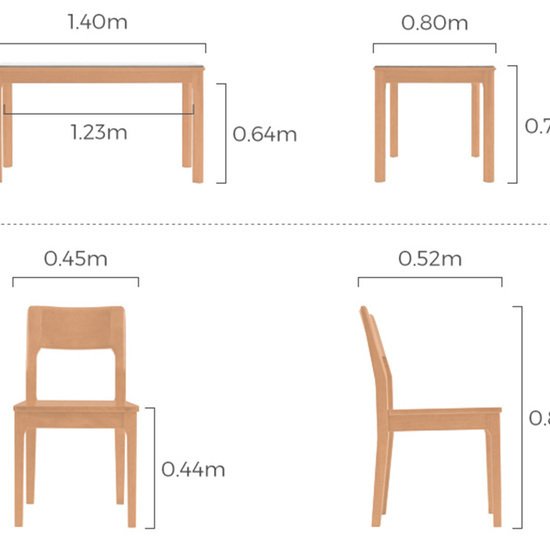 Bàn ăn bằng gỗ sồi 4 ghế AG-51