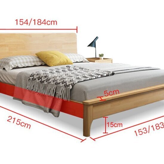 Giường gỗ tự nhiên cao cấp thiết kế có nệm AG-41