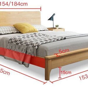 Giường gỗ tự nhiên cao cấp thiết kế có nệm AG-41