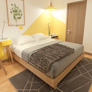 Giường ngủ gỗ tự nhiên thiết kế hiện đại AG-38