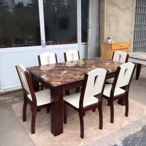 Bàn ăn mặt đá 6 ghế nhập khẩu AG-22