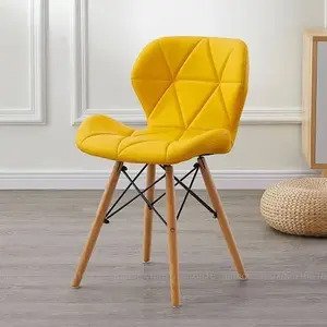 Ghế eames đệm bọc da tam giác chân gỗ AG-03