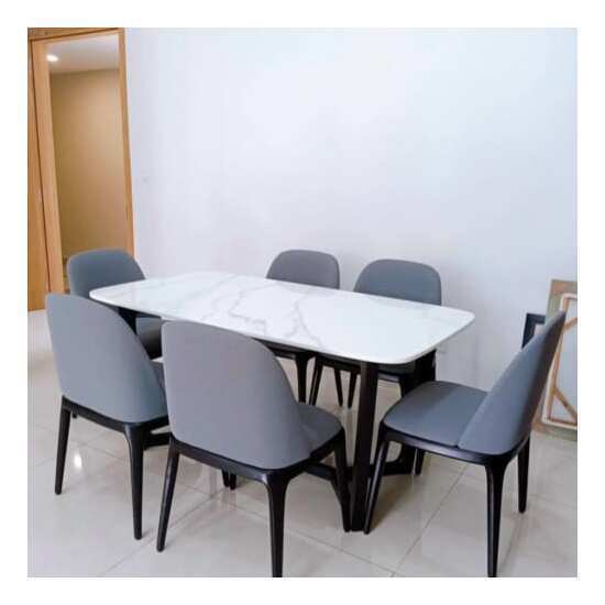 Bàn ghế ăn cao cấp mặt đá 6 ghế AG-77