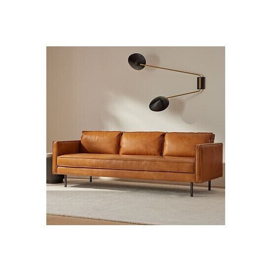 Sofa băng da màu nâu AG9