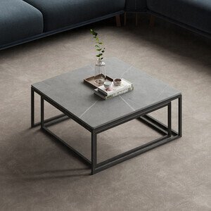 Bàn trà đôi hình vuông mặt đá ceramic AG18