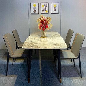 Bộ bàn ăn 4 ghế mặt đá nhập khẩu Vertical AG 14