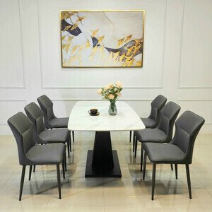 Bàn ăn nhập khẩu 6 ghế mặt đá kelly AG-16