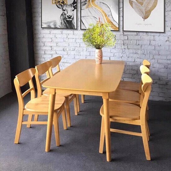 Bộ Bàn Ăn Mango Hiện Đại 6 Ghế Gỗ AG-59
