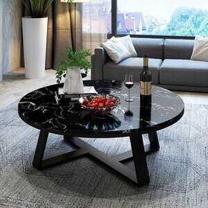 Bàn trà sofa tròn mặt đá AG27