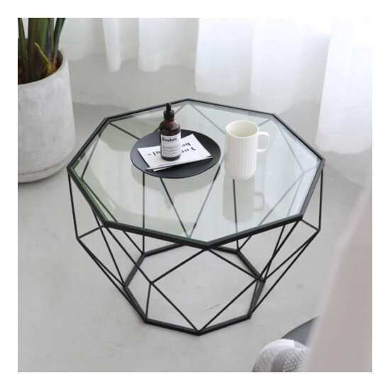 Bàn trà kim cương mặt kính trong AG13