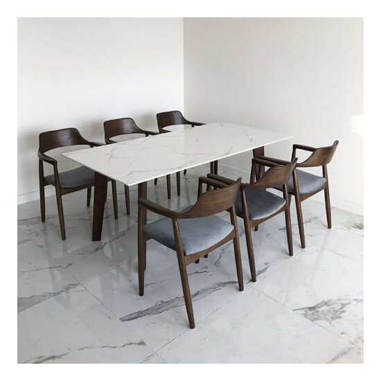 Bộ bàn ăn mango hiện đại 6 ghế gỗ AG-58