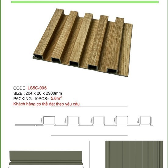 Tấm nhựa ốp tường vân gỗ AG006