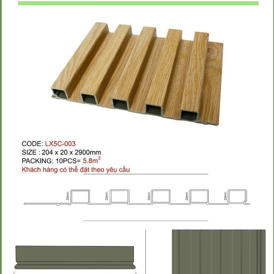 Tấm nhựa ốp tường vân gỗ màu tự nhiên AG003