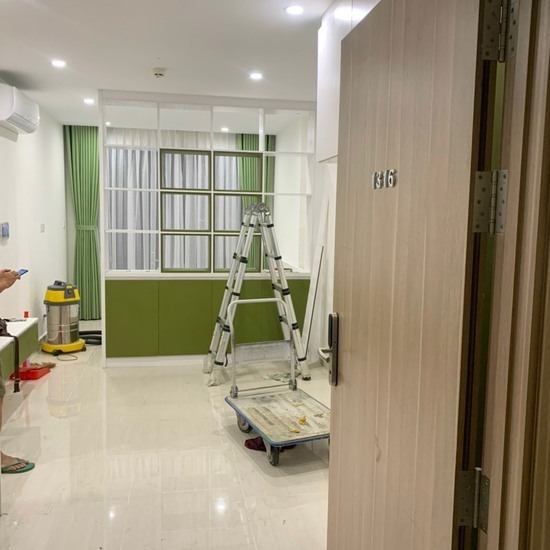 Rèm cửa 2 lớp xanh lá AG9