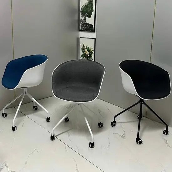 Ghế nhựa bọc vải chân sắt di động AG-19