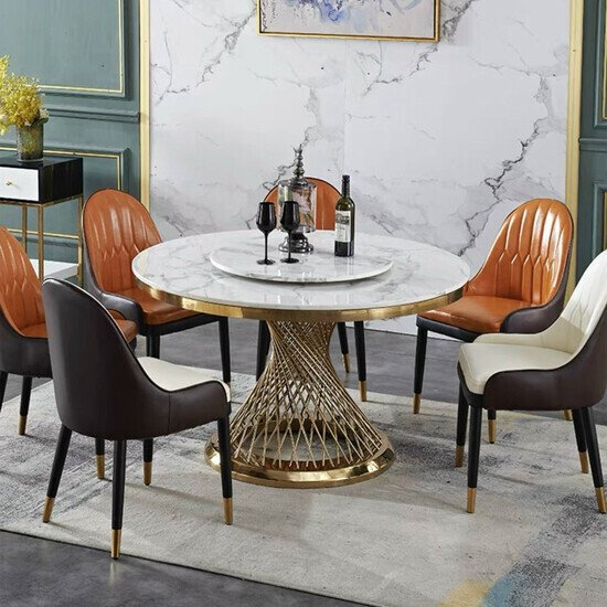 Bàn tròn xoay 2 mặt đá cao cấp AG31