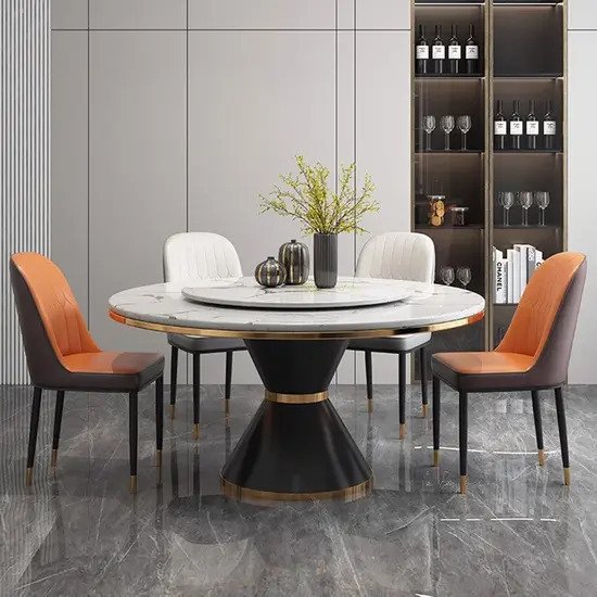 Bàn ăn tròn xoay 2 mặt đá Kashei AG22