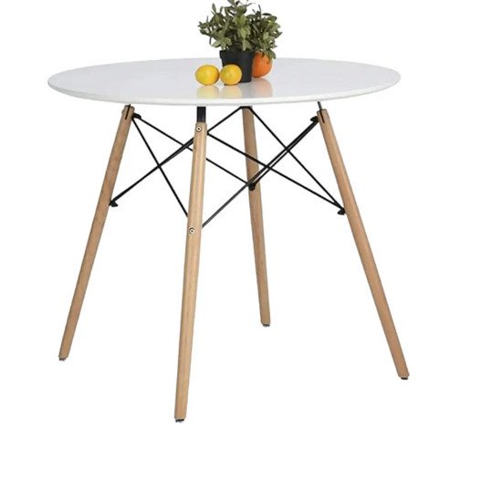 Bàn cafe eames 4 chân mặt gỗ MDF tròn AG4