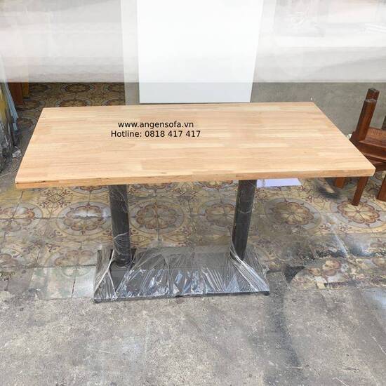 Bàn cafe chân mâm mặt chữ nhật độc đáo A11