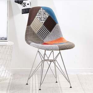 Ghế thổ cẩm không tay chân mạ xi A-40