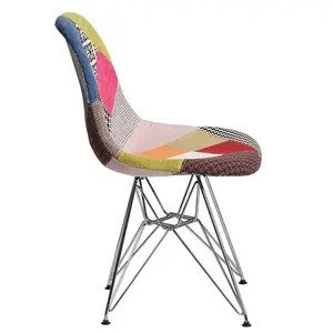 Ghế thổ cẩm không tay chân mạ xi A-40