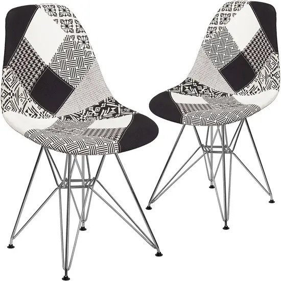 Ghế thổ cẩm không tay chân mạ xi A-40