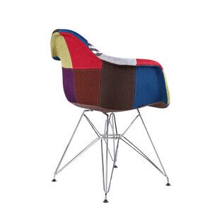 Ghế thổ cẩm có tay chân mạ xi A-41