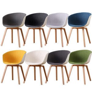 Ghế nhựa bọc vải chân sắt giả gỗ A-45