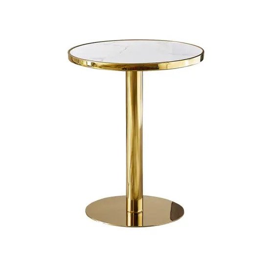 Bàn tròn chân inox mạ vàng AG10