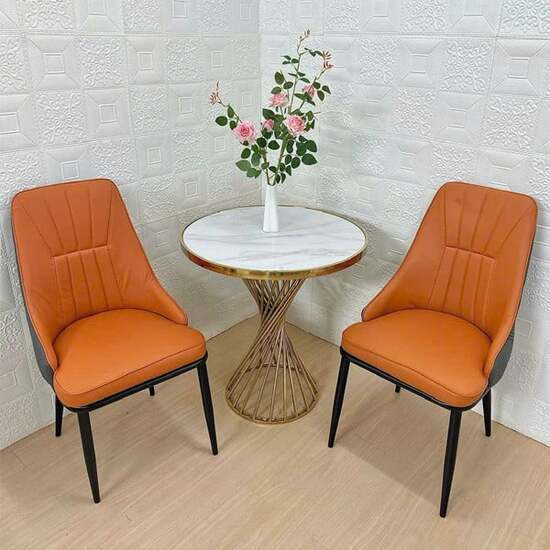 Bàn tròn chân xoắn ốc inox mạ vàng A-20