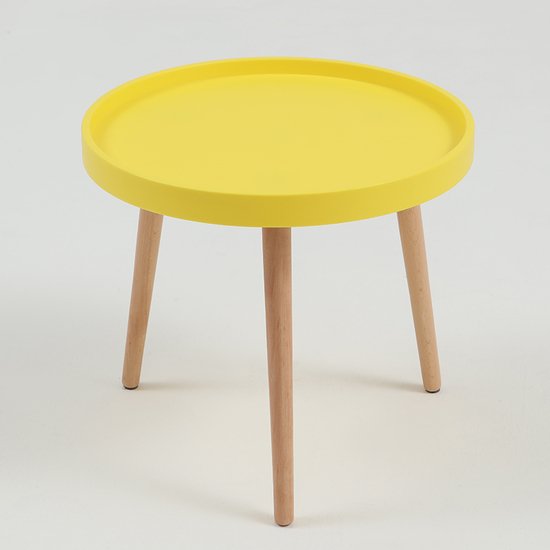 Bàn tròn nhựa chân gỗ A-24