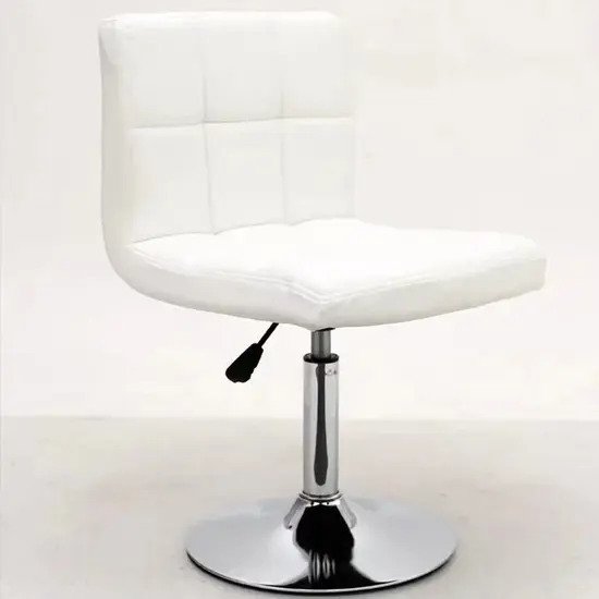 Ghế cafe da kẻ ô chân trụ xoay A-66