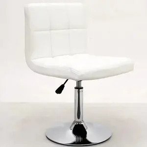 Ghế cafe da kẻ ô chân trụ xoay A-66