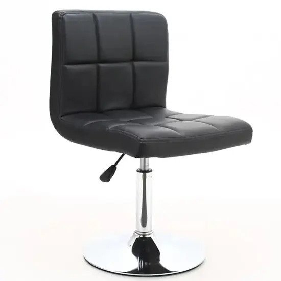 Ghế cafe da kẻ ô chân trụ xoay A-66