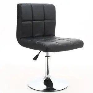 Ghế cafe da kẻ ô chân trụ xoay A-66