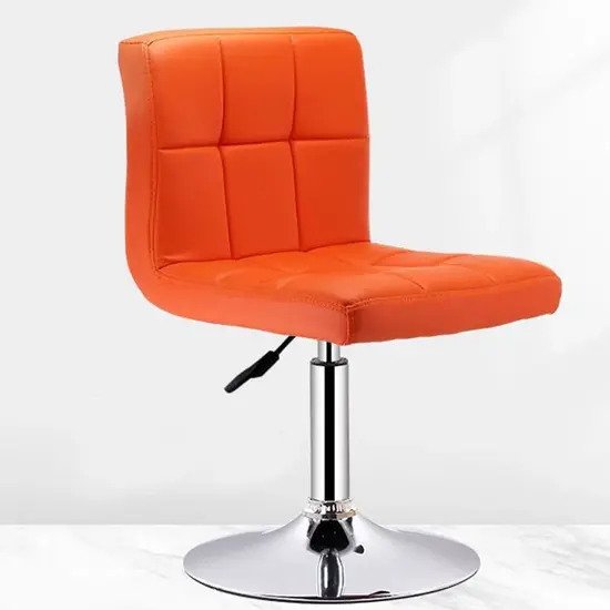 Ghế cafe da kẻ ô chân trụ xoay A-66