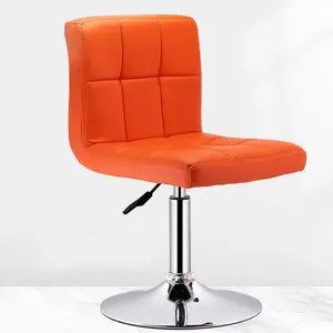 Ghế cafe da kẻ ô chân trụ xoay A-66