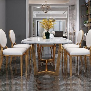 Bàn ăn hiện đại sang trọng mặt đá cẩm thạch AG8