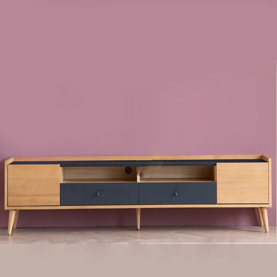 Kệ tivi nhỏ gọn bằng gỗ sồi tự nhiên AG-18