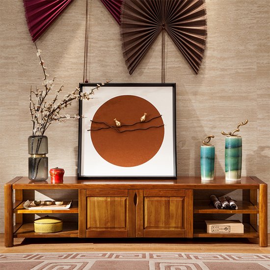 Kệ tivi nhỏ gọn bằng gỗ sồi tự nhiên AG-12