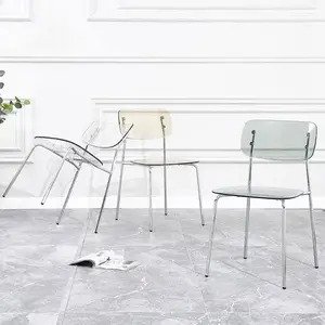 Ghế nhựa không xếp chân inox mại xi trắng AG-13