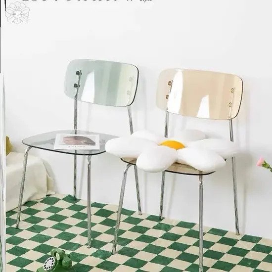 Ghế nhựa không xếp chân inox mại xi trắng AG-13