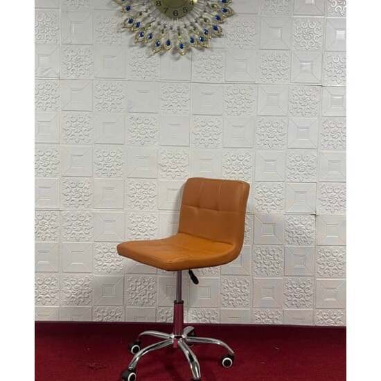 Ghế cafe da kẻ ô chân trụ xoay A-67